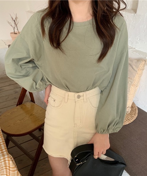 .KOM(ドットコム)の「A'GEM/9 × .kom『.kom/ドットケーオーエム』 パフ袖ブラウス(Tシャツ/カットソー・レディース・ライトブルー/ホワイト/ピンク/ライトグリーン/マスタード・FREE)」の12枚目の写真