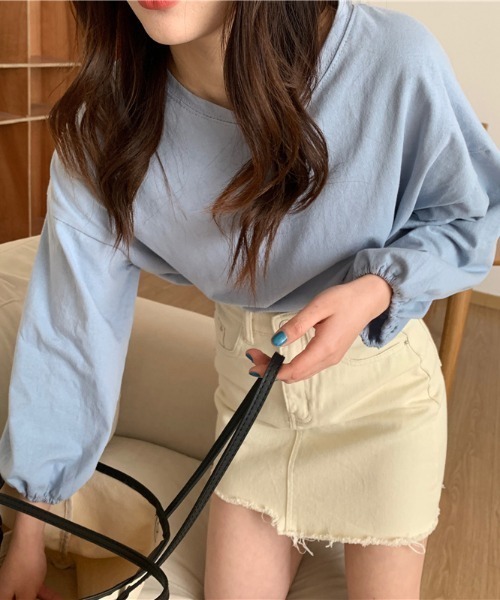 .KOM(ドットコム)の「A'GEM/9 × .kom『.kom/ドットケーオーエム』 パフ袖ブラウス(Tシャツ/カットソー・レディース・ライトブルー/ホワイト/ピンク/ライトグリーン/マスタード・FREE)」の18枚目の写真