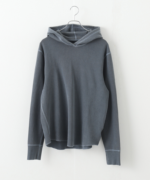 SAVE KHAKI UNITED（セーブカーキユナイテッド）の「SAVE KHAKI UNITED L/S VINTAGE THERMAL POINTELLE HOODIE（パーカー・メンズ・チャコールグレー/ブラック/ネイビー・MEDIUM/LARGE/X-LARGE）」の3枚目の写真
