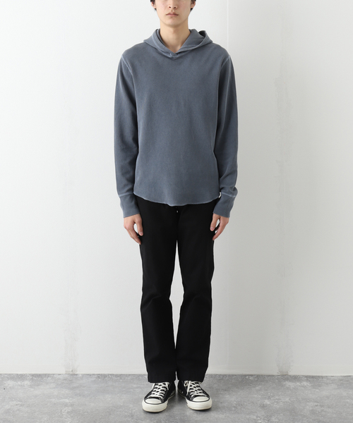 SAVE KHAKI UNITED（セーブカーキユナイテッド）の「SAVE KHAKI UNITED L/S VINTAGE THERMAL POINTELLE HOODIE（パーカー・メンズ・チャコールグレー/ブラック/ネイビー・MEDIUM/LARGE/X-LARGE）」の4枚目の写真