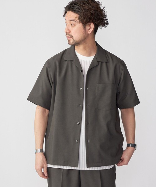 SHIPS(シップス)の「SHIPS: MADE IN JAPAN ドライタッチ オープンカラーシャツ 23SS(シャツ/ブラウス・メンズ・ライトグレー/ネイビー/ブラウン/オフホワイト/ピンク/ブルー/ダークグレー/ベージュ系・SMALL/MEDIUM/LARGE/X-LARGE)」の4枚目の写真