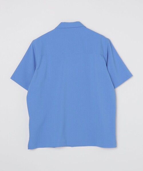 バックオープンシャツblue　ブラウス　シャツ　トップス aquagarage ブラウス シャツ トップス シフォンブラウス 七分袖