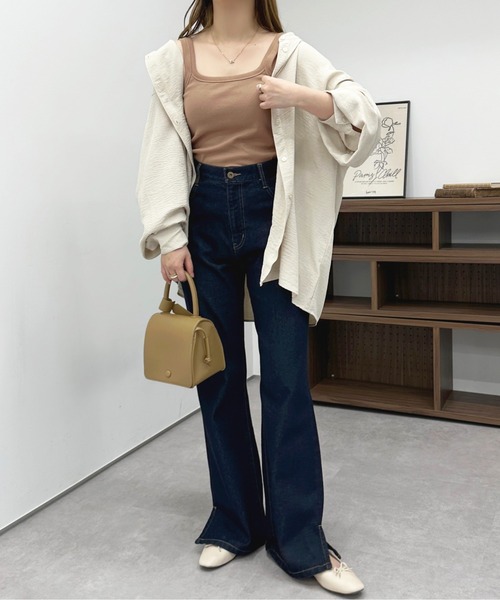 apres jour（アプレジュール）の「カップ付きタンクインナー【ZOZOTOWN限定アイテム】（タンクトップ・レディース・ライトブラウン/ライトベージュ/ブラック/ミント/オフホワイト・X-LARGE/フリー）」の9枚目の写真