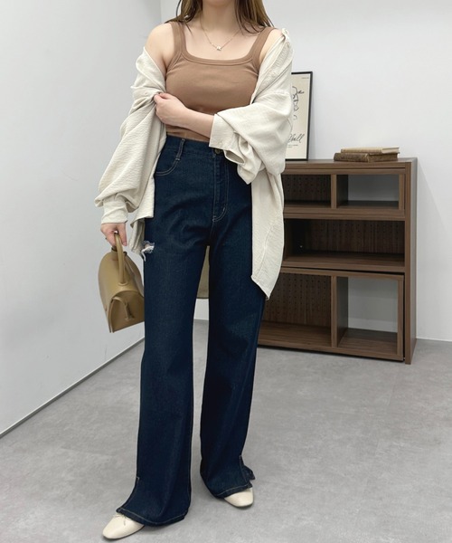 apres jour（アプレジュール）の「カップ付きタンクインナー【ZOZOTOWN限定アイテム】（タンクトップ・レディース・ライトブラウン/ライトベージュ/ブラック/ミント/オフホワイト・X-LARGE/フリー）」の10枚目の写真