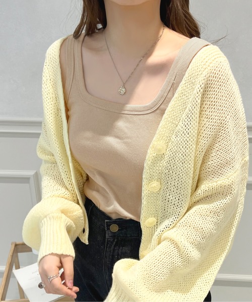 apres jour（アプレジュール）の「カップ付きタンクインナー【ZOZOTOWN限定アイテム】（タンクトップ・レディース・ライトブラウン/ライトベージュ/ブラック/ミント/オフホワイト・X-LARGE/フリー）」の11枚目の写真