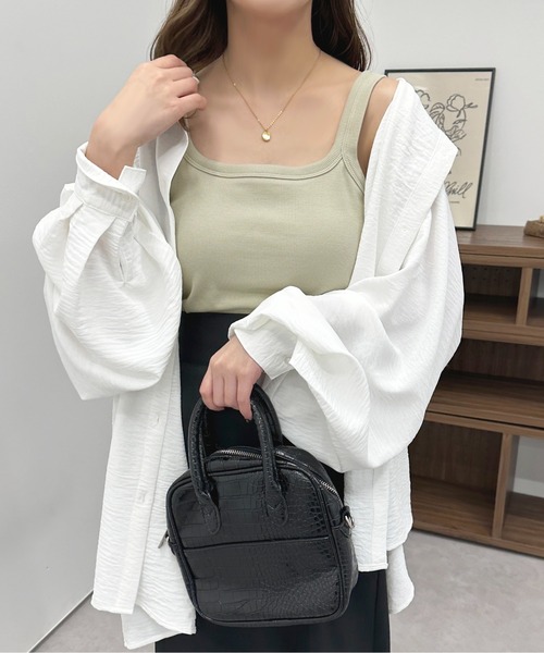 apres jour（アプレジュール）の「カップ付きタンクインナー【ZOZOTOWN限定アイテム】（タンクトップ・レディース・ライトブラウン/ライトベージュ/ブラック/ミント/オフホワイト・X-LARGE/フリー）」の18枚目の写真