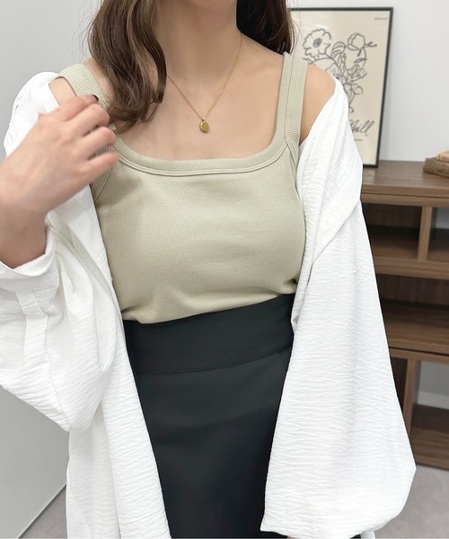 apres jour（アプレジュール）の「カップ付きタンクインナー【ZOZOTOWN限定アイテム】（タンクトップ・レディース・ライトブラウン/ライトベージュ/ブラック/ミント/オフホワイト・X-LARGE/フリー）」の19枚目の写真