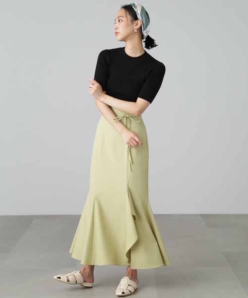 FREE'S MART(フリーズマート)の「◆【3サイズ展開XS-M】ハイウエストラッフルフロントスリットマーメイドスカート【低身長サイズ有】(スカート・レディース・ブラック/ベージュ/イエロー・SMALL/MEDIUM/X-SMALL)」の19枚目の写真