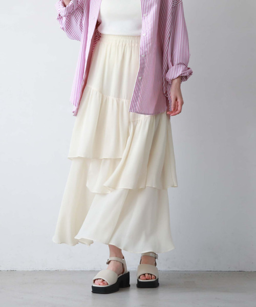 archives(アルシーヴ)の「【EC限定アイテム】ランダムティアードスカート/(スカート・レディース・アイボリー/ブルーグレー/オレンジ/シルバーグレー/ブラック・MEDIUM)」の1枚目の写真