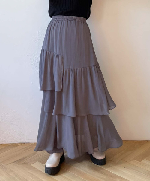 archives(アルシーヴ)の「【EC限定アイテム】ランダムティアードスカート/(スカート・レディース・アイボリー/ブルーグレー/オレンジ/シルバーグレー/ブラック・MEDIUM)」の5枚目の写真