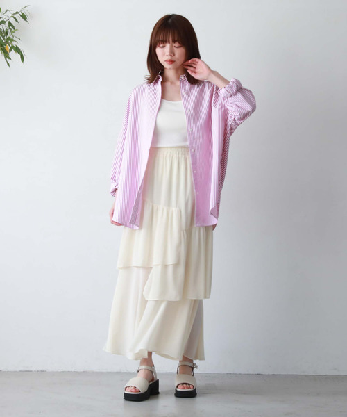 archives(アルシーヴ)の「【EC限定アイテム】ランダムティアードスカート/(スカート・レディース・アイボリー/ブルーグレー/オレンジ/シルバーグレー/ブラック・MEDIUM)」の13枚目の写真