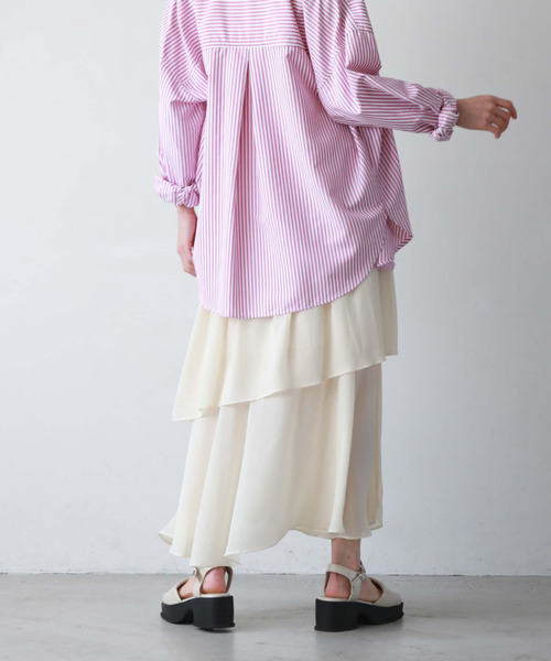 archives(アルシーヴ)の「【EC限定アイテム】ランダムティアードスカート/(スカート・レディース・アイボリー/ブルーグレー/オレンジ/シルバーグレー/ブラック・MEDIUM)」の7枚目の写真