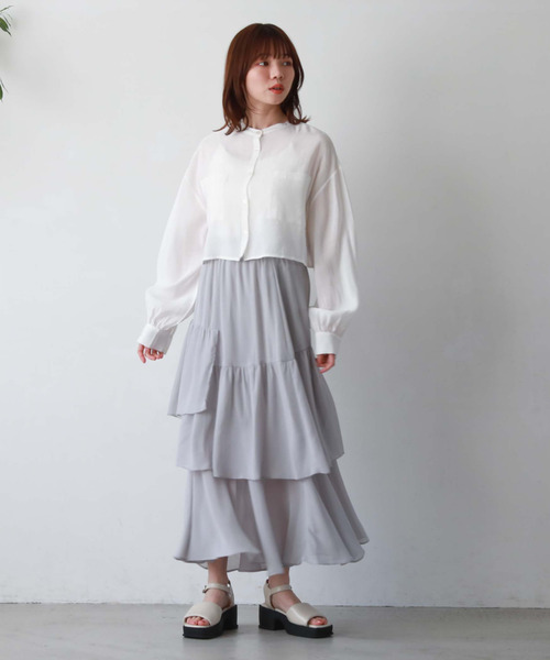 archives(アルシーヴ)の「【EC限定アイテム】ランダムティアードスカート/(スカート・レディース・アイボリー/ブルーグレー/オレンジ/シルバーグレー/ブラック・MEDIUM)」の20枚目の写真