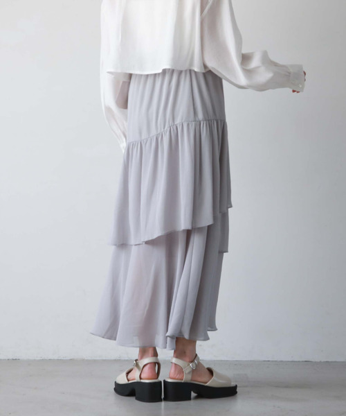 archives(アルシーヴ)の「【EC限定アイテム】ランダムティアードスカート/(スカート・レディース・アイボリー/ブルーグレー/オレンジ/シルバーグレー/ブラック・MEDIUM)」の18枚目の写真