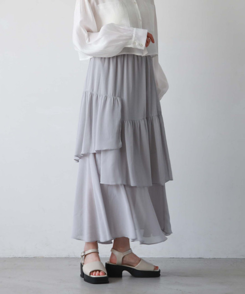 archives(アルシーヴ)の「【EC限定アイテム】ランダムティアードスカート/(スカート・レディース・アイボリー/ブルーグレー/オレンジ/シルバーグレー/ブラック・MEDIUM)」の19枚目の写真