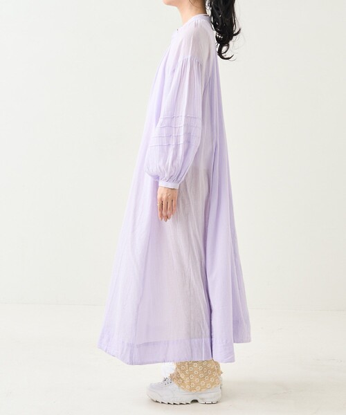 FREAK'S STORE（フリークスストア）の「インド シングルガーゼ シアー ワンピース（ワンピース・レディース・ラベンダー/オフホワイト/サックスブルー/ブラック・ﾌﾘ-）」の8枚目の写真