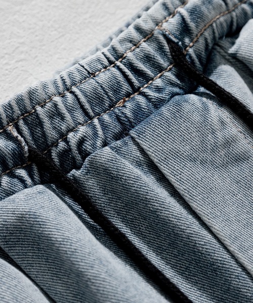 HOOK（フック）の「【HOOK】古着風ビッグポケット付きウォッシュ加工デニムカーゴパンツ（カーゴパンツ・メンズ・ブラック/ブルー・M/L/XL/XXL）」の14枚目の写真