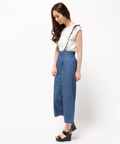 Chico(チコ)の「デニム2WAYガウチョPT(その他パンツ・レディース・ブルー・FREE)」の4枚目の写真