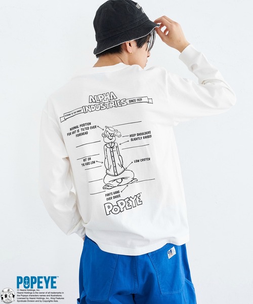 POPEYE（ポパイ）の「POPEYE(TM)xALPHA バックプリントTシャツ 長袖（T