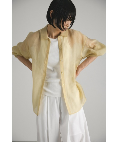 STYLEMIXER（スタイルミキサー）の「スリーブスリットシアーシャツ（シャツ/ブラウス・レディース・ブラック/ベージュ/ピンク/イエロー・FREE）」の4枚目の写真