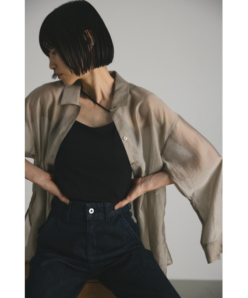 STYLEMIXER（スタイルミキサー）の「スリーブスリットシアーシャツ（シャツ/ブラウス・レディース・ブラック/ベージュ/ピンク/イエロー・FREE）」の18枚目の写真