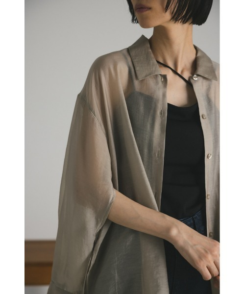 STYLEMIXER（スタイルミキサー）の「スリーブスリットシアーシャツ（シャツ/ブラウス・レディース・ブラック/ベージュ/ピンク/イエロー・FREE）」の21枚目の写真