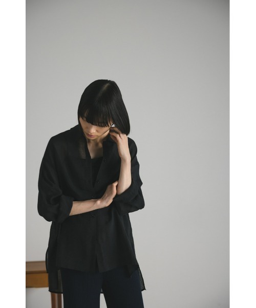 STYLEMIXER（スタイルミキサー）の「スリーブスリットシアーシャツ（シャツ/ブラウス・レディース・ブラック/ベージュ/ピンク/イエロー・FREE）」の6枚目の写真
