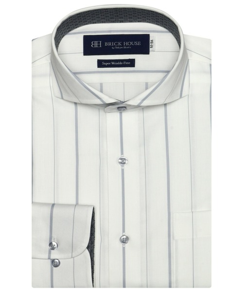 TOKYO SHIRTS(トウキョウシャツ)の「形態安定ノーアイロン ホリゾンタルワイド 長袖ビジネスワイシャツ(ビジネスシャツ・メンズ・ライトグレー・首回り37cm-裄丈80cm/首回り39cm-裄丈80cm/首回り39cm-裄丈84cm/首回り41cm-裄丈82cm/首回り41cm-裄丈86cm/首回り42cm-裄丈82cm/首回り42cm-裄丈86cm/首回り43cm-裄丈82cm/首回り43cm-裄丈86cm/首回り37cm-裄丈84cm)」の1枚目の写真