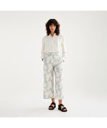 プリントワイドレッグパンツ