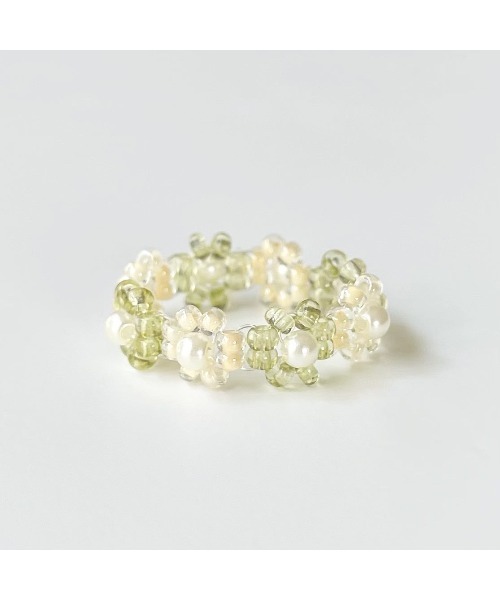 tone（トーン）の「【tanmen】フラワービーズリング(MA)（リング・レディース・ピンク系その他/ブルー/グリーン・FREE）」の2枚目の写真