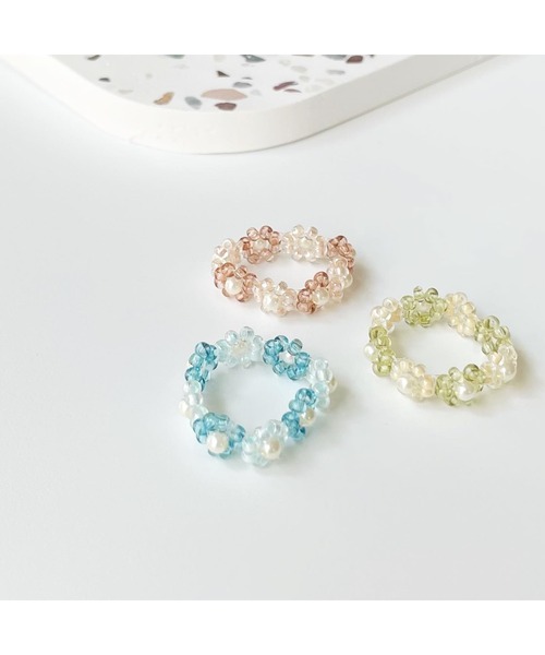 tone（トーン）の「【tanmen】フラワービーズリング(MA)（リング・レディース・ピンク系その他/ブルー/グリーン・FREE）」の7枚目の写真