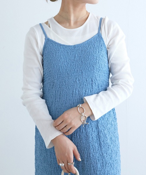 w closet（ダブルクローゼット）の「レイヤード風カットソー（Tシャツ/カットソー・レディース・オレンジ/ブラック/オフホワイト・FREE）」の5枚目の写真