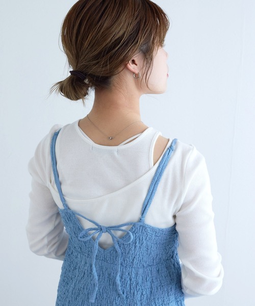 w closet（ダブルクローゼット）の「レイヤード風カットソー（Tシャツ/カットソー・レディース・オレンジ/ブラック/オフホワイト・FREE）」の8枚目の写真