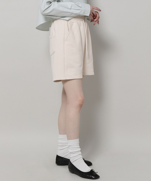 ALAND（エーランド）の「3.3 Field Trip／TERRY ショートパンツ　198729（スウェットパンツ・レディース・アイボリー/ネイビー/クリーム・FREE）」の5枚目の写真