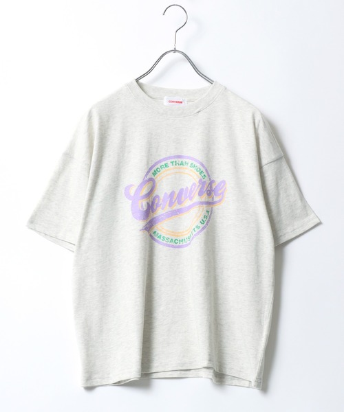 CONVERSE(コンバース)の「CONVERSE(コンバース)ブランドロゴ サークルプリントTシャツ(Tシャツ/カットソー・レディース・ホワイト系その他/レッド/ブラック/ブルー・L/M)」の2枚目の写真