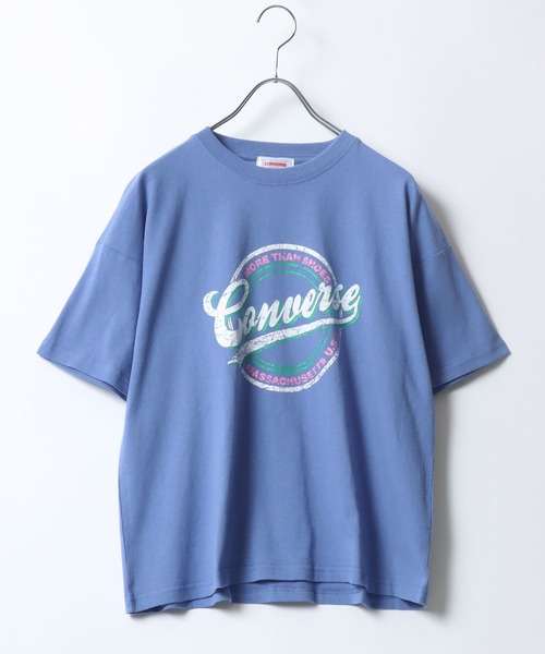 CONVERSE(コンバース)の「CONVERSE(コンバース)ブランドロゴ サークルプリントTシャツ(Tシャツ/カットソー・レディース・ホワイト系その他/レッド/ブラック/ブルー・L/M)」の4枚目の写真
