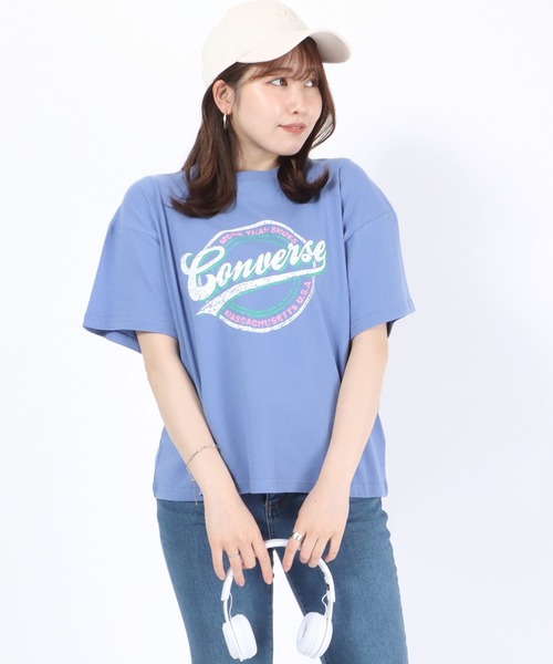 CONVERSE(コンバース)の「CONVERSE(コンバース)ブランドロゴ サークルプリントTシャツ(Tシャツ/カットソー・レディース・ホワイト系その他/レッド/ブラック/ブルー・L/M)」の12枚目の写真