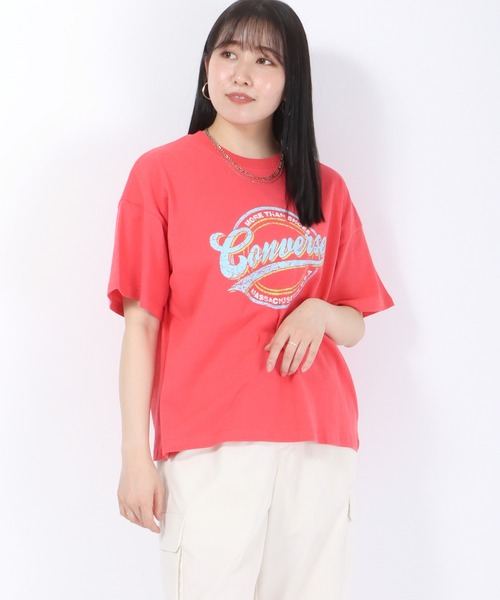 CONVERSE(コンバース)の「CONVERSE(コンバース)ブランドロゴ サークルプリントTシャツ(Tシャツ/カットソー・レディース・ホワイト系その他/レッド/ブラック/ブルー・L/M)」の16枚目の写真