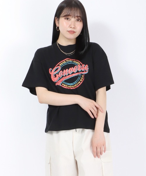 CONVERSE(コンバース)の「CONVERSE(コンバース)ブランドロゴ サークルプリントTシャツ(Tシャツ/カットソー・レディース・ホワイト系その他/レッド/ブラック/ブルー・L/M)」の9枚目の写真