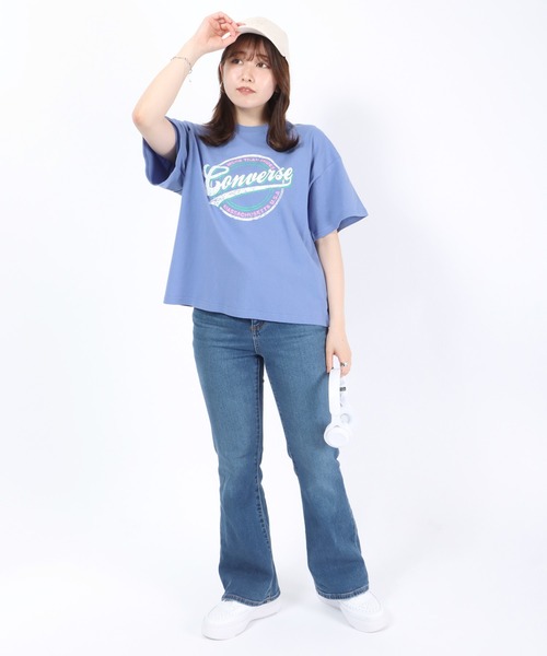 CONVERSE(コンバース)の「CONVERSE(コンバース)ブランドロゴ サークルプリントTシャツ(Tシャツ/カットソー・レディース・ホワイト系その他/レッド/ブラック/ブルー・L/M)」の14枚目の写真