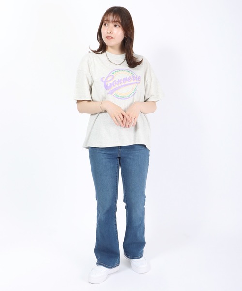 CONVERSE(コンバース)の「CONVERSE(コンバース)ブランドロゴ サークルプリントTシャツ(Tシャツ/カットソー・レディース・ホワイト系その他/レッド/ブラック/ブルー・L/M)」の7枚目の写真
