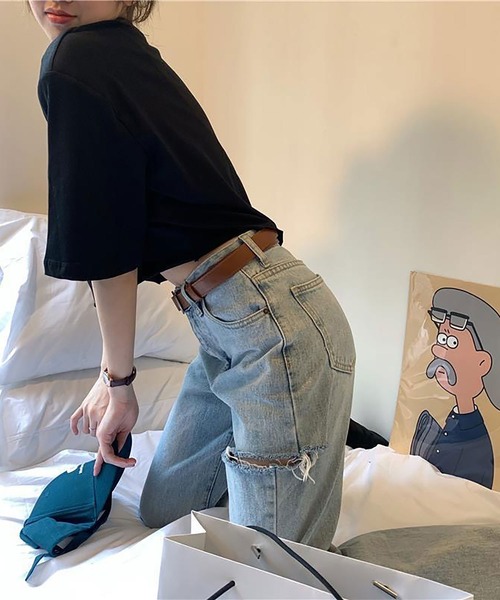 NinaetLina(ニナエリナ)の「選べる2パターンシルエット無地Tシャツ(Tシャツ/カットソー・レディース・グレー系その他/グレー/ブラック系その他/ホワイト/ブラック/ホワイト系その他・XL/M/S/L)」の19枚目の写真