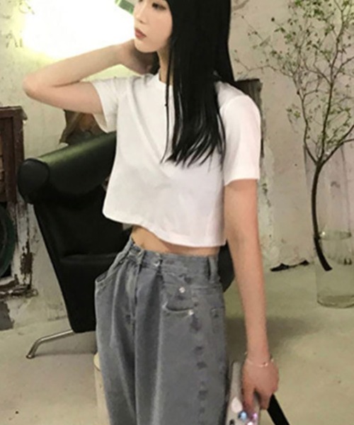 NinaetLina(ニナエリナ)の「選べる2パターンシルエット無地Tシャツ(Tシャツ/カットソー・レディース・グレー系その他/グレー/ブラック系その他/ホワイト/ブラック/ホワイト系その他・XL/M/S/L)」の14枚目の写真