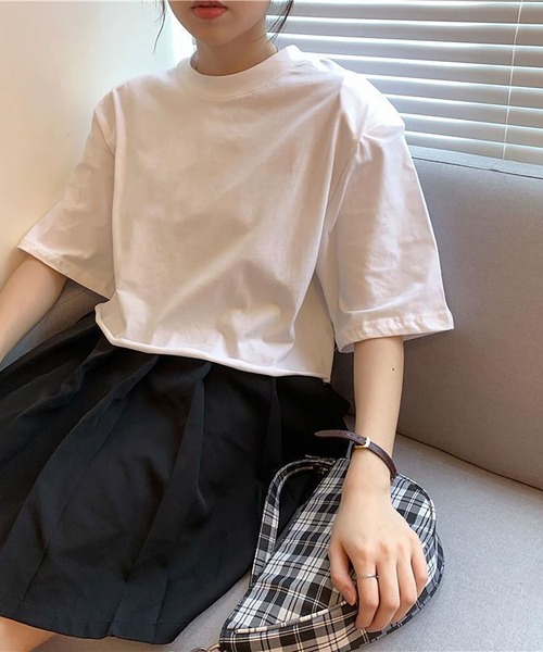 NinaetLina(ニナエリナ)の「選べる2パターンシルエット無地Tシャツ(Tシャツ/カットソー・レディース・グレー系その他/グレー/ブラック系その他/ホワイト/ブラック/ホワイト系その他・XL/M/S/L)」の8枚目の写真