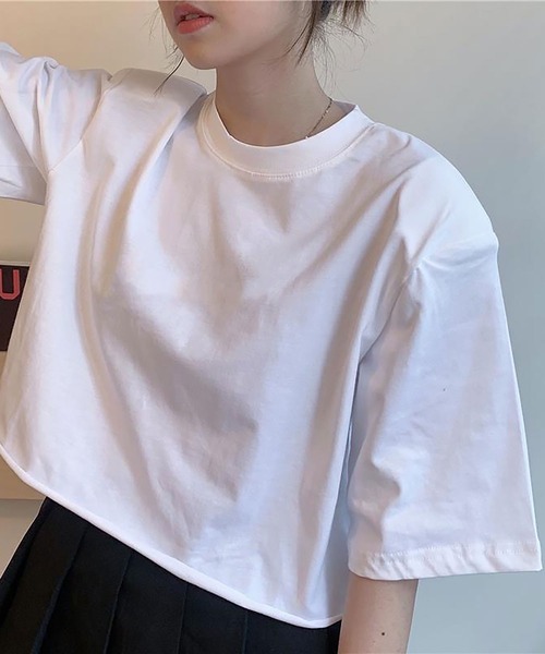 NinaetLina(ニナエリナ)の「選べる2パターンシルエット無地Tシャツ(Tシャツ/カットソー・レディース・グレー系その他/グレー/ブラック系その他/ホワイト/ブラック/ホワイト系その他・XL/M/S/L)」の7枚目の写真