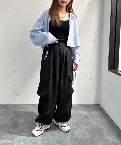 apres jour mignon(アプレジュールミニョン)の「カーゴパンツ【ZOZOTOWN限定アイテム】(カーゴパンツ・レディース・カーキ/グレー系その他/ブラック・SMALL/X-LARGE/MEDIUM)」の9枚目の写真