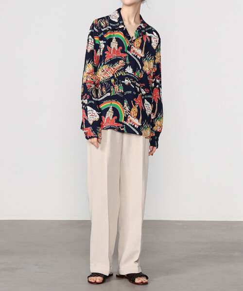 ブラウス シャツ SUN SURF | 半袖ハワイアンシャツ “HISTORY OF THE S” WOMEN レディース SUN SURF | 半袖ハワイアンシャツ “SYMBOL OF THE ISLANDS” WOMEN