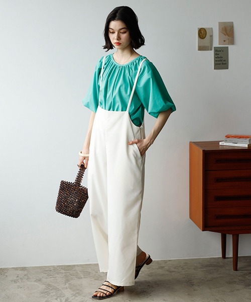 GeeRA(ジーラ)の「パフスリーブギャザーブラウス(シャツ/ブラウス・レディース・オフホワイト/ピンク/オレンジ/グリーン・MEDIUM/LARGE)」の7枚目の写真