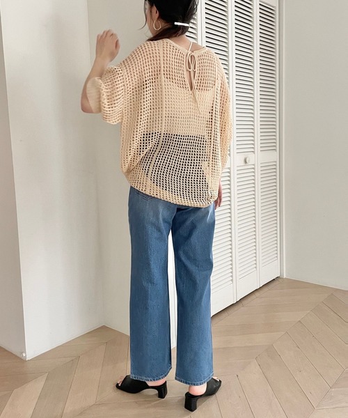 LOWRYS FARM（ローリーズファーム）の「２ＷＡＹメッシュプルオーバーＳＳ　704509（ニット/セーター・レディース・ブラック/ブルー/アイボリー・FREE）」の19枚目の写真