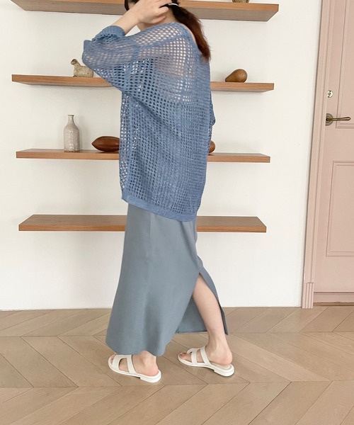 LOWRYS FARM（ローリーズファーム）の「２ＷＡＹメッシュプルオーバーＳＳ　704509（ニット/セーター・レディース・ブラック/ブルー/アイボリー・FREE）」の15枚目の写真